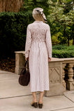 THE COLETTE SHIRRED STRIPE MAXI DRESS
