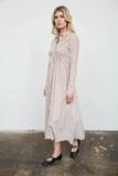 THE COLETTE SHIRRED STRIPE MAXI DRESS