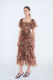 The Autumn Enchanted Orchard Tiered Tulle Midi Dress 🍂✨