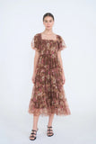 The Autumn Enchanted Orchard Tiered Tulle Midi Dress 🍂✨