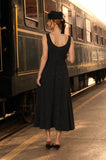 The Midnight Jacquard Tea-Length Dress