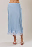 The Juliette Satin Appliqué Midi Skirt