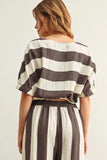 The Miou Muse Boat Neck Stripe Top