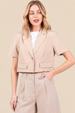 Riviera Linen Tailored Blazer-Khaki