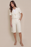 Riviera Linen Bermuda Shorts – Ivory