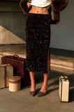 The Midnight Cocoa Sequin Midi Skirt