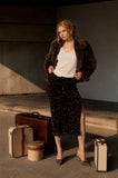The Midnight Cocoa Sequin Midi Skirt