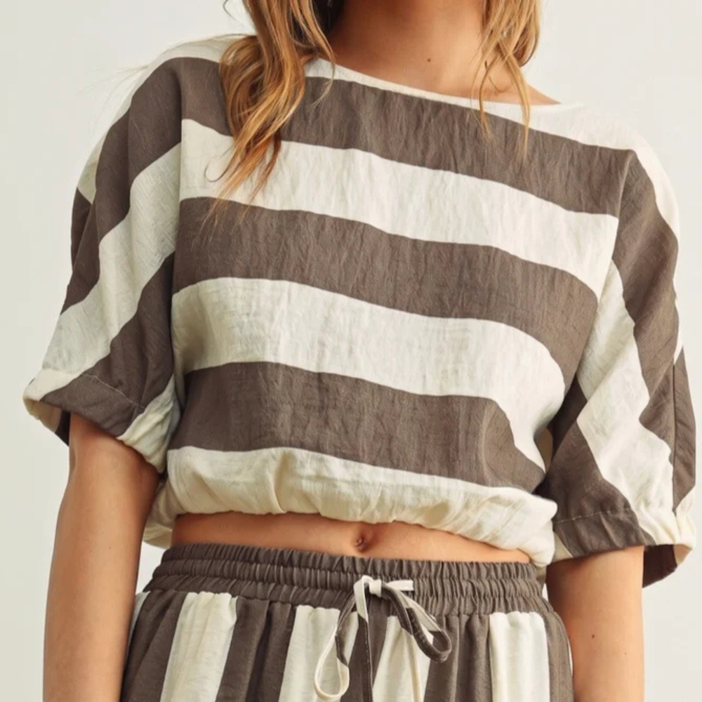 Women's Striped Top | Miou Muse Boat Neck | DES Berner Co